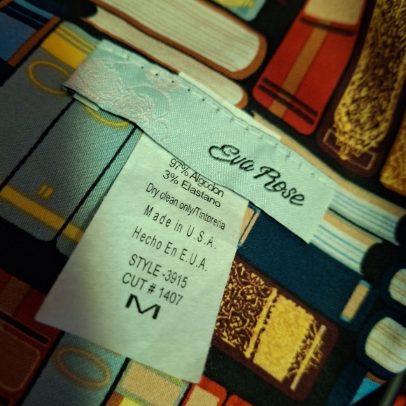 Eva Rose Colorful Book Print Women's Dress-NWT - Picture 2 of 8